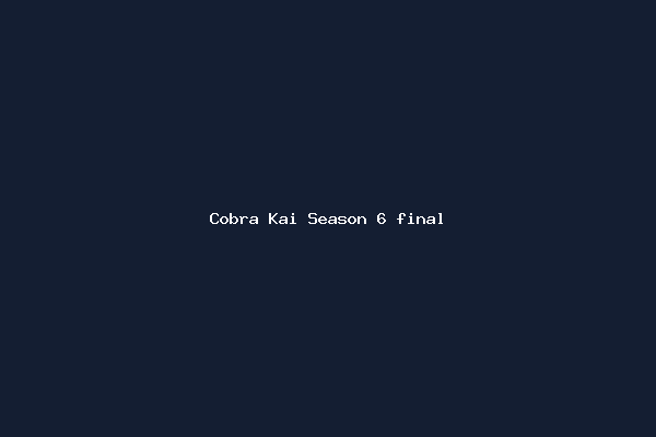 Cobra Kai Season 6 final