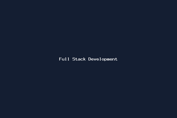 Full Stack Development