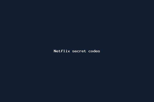 Netflix secret codes