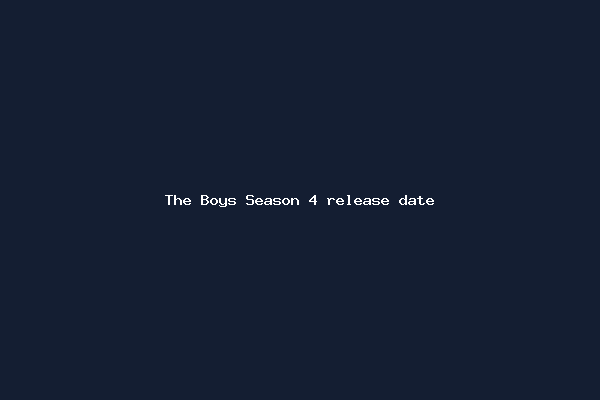 The Boys Season 4 release date