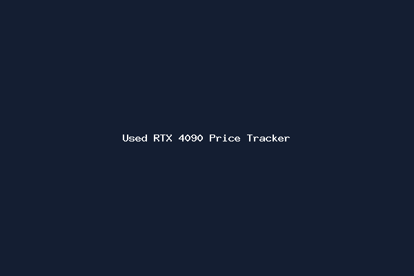 Used RTX 4090 Price Tracker