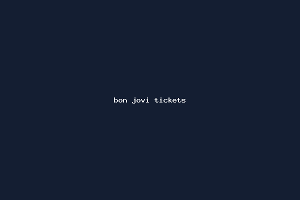 bon jovi tickets