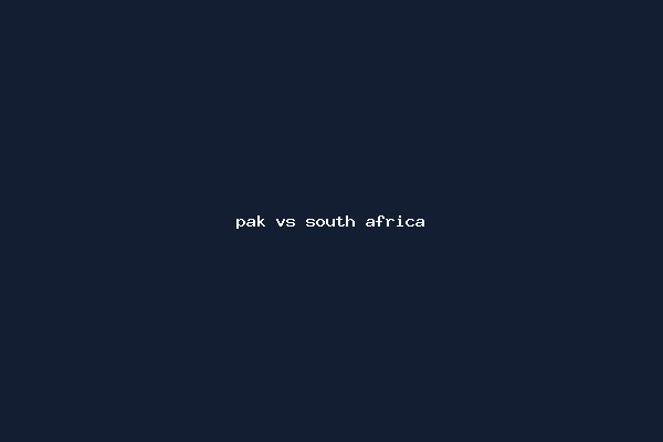 pak vs south africa